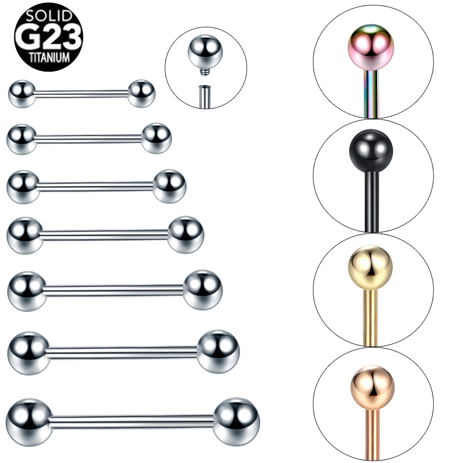 Body Jewelry Ear Plugs - 10Pcs/lot G23 Titanium Tongue Piercing Ring