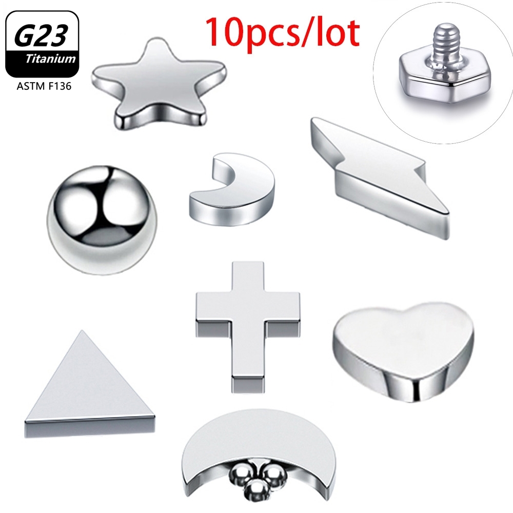 Dermal Anchor Top - 10PCS G23 Titanium Tooth Surface Outside