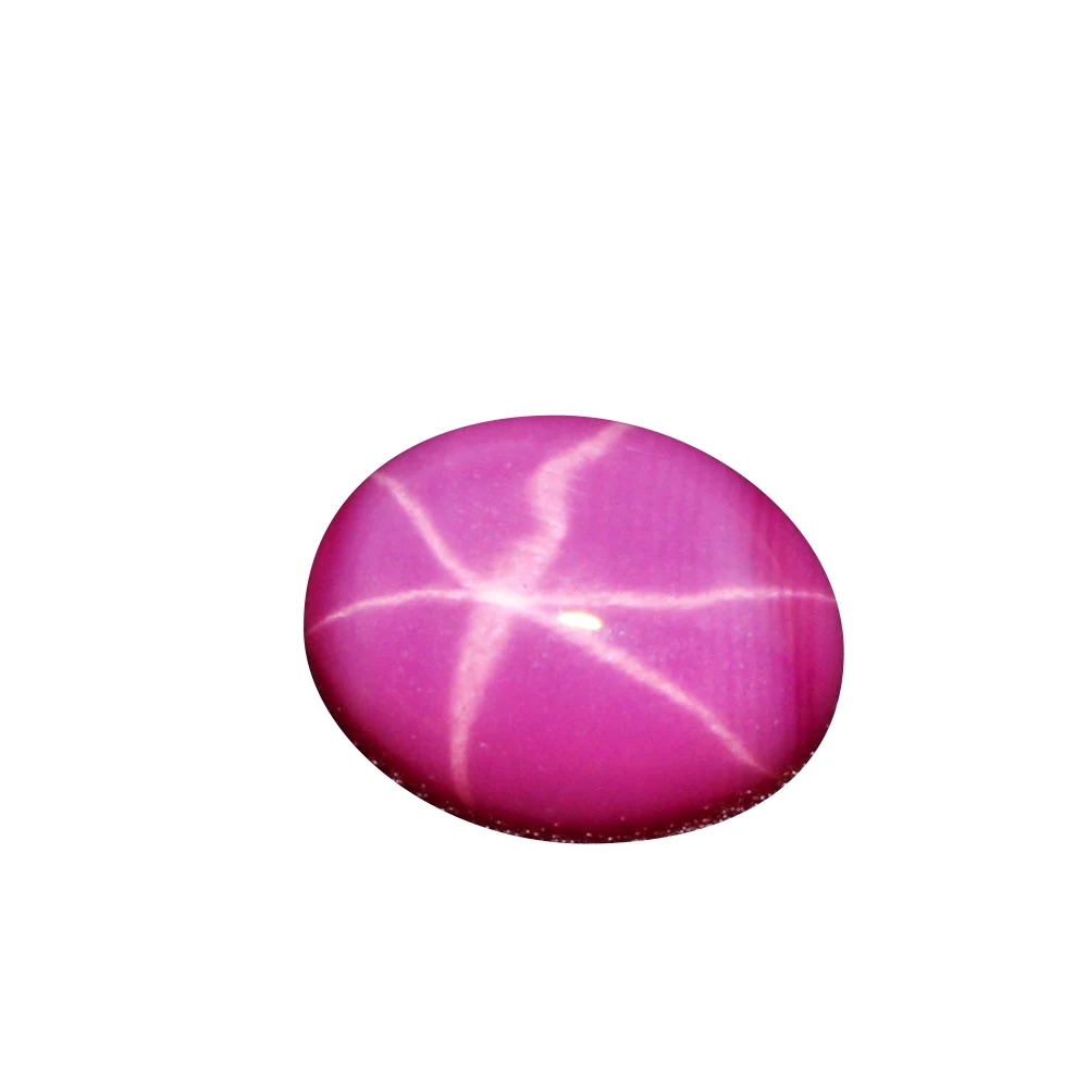 Star Flat Back - Oval Star Ruby Cabochon Smooth Polished