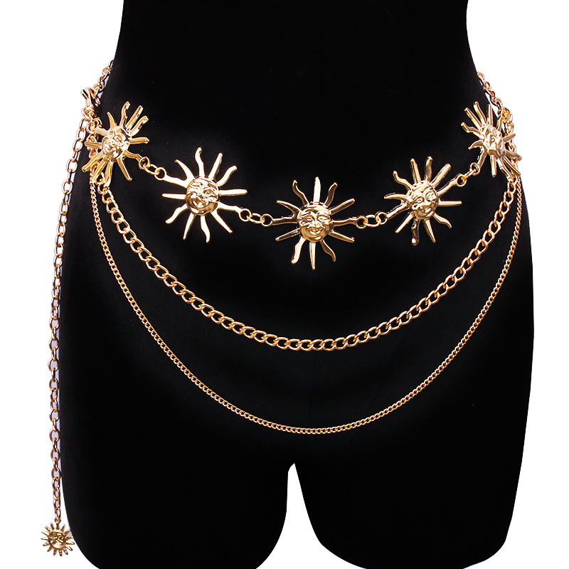 Body Chain Jewelry - Chunky Multilayer Punk Gothic Moon Sun