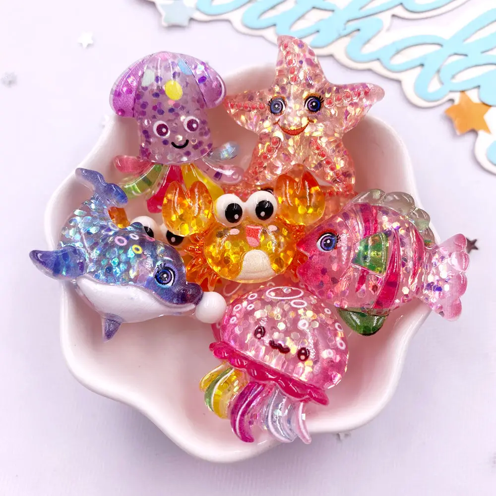 10pcs Glitter Colorful Resin S - Star Flat Back recension och pris