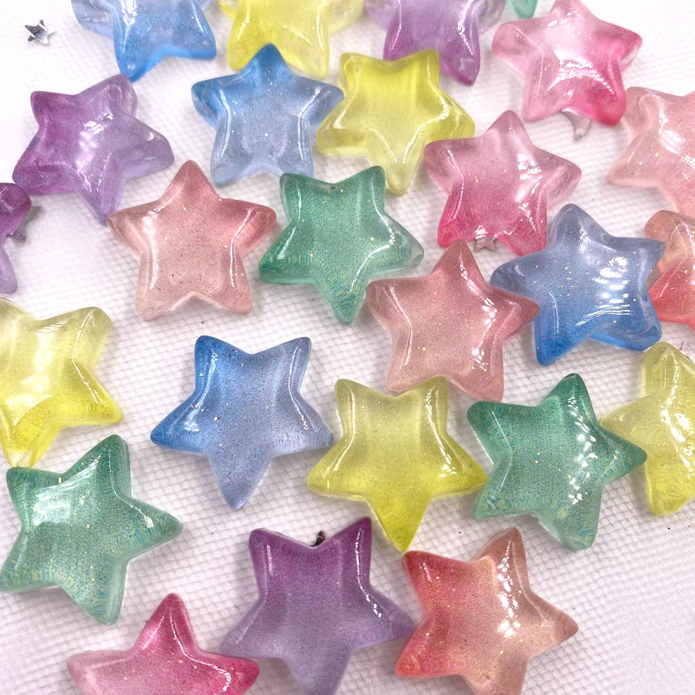 Glitter Resin Transparent Cand - Star Flat Back recension och pris