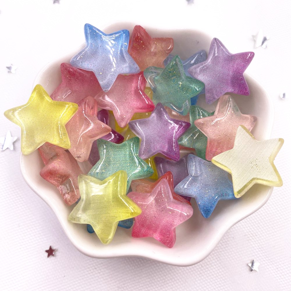 Glitter Resin Transparent Cand - Star Flat Back recension och pris