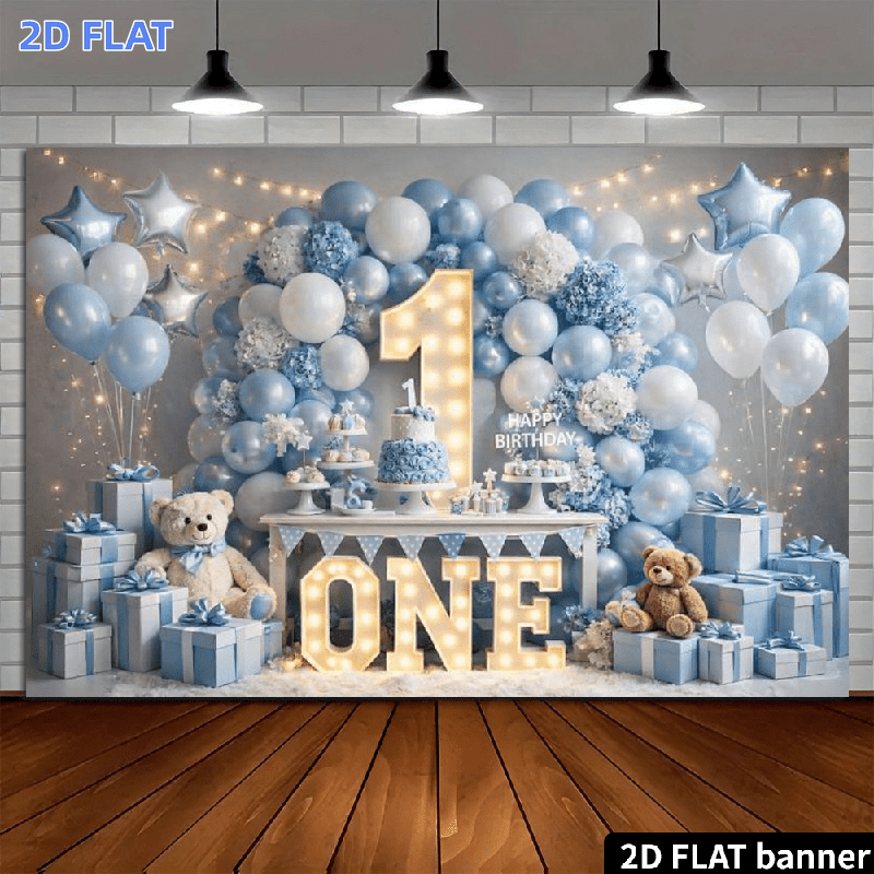 2D flat banner, 1 blue and whi - Star Flat Back recension och pris