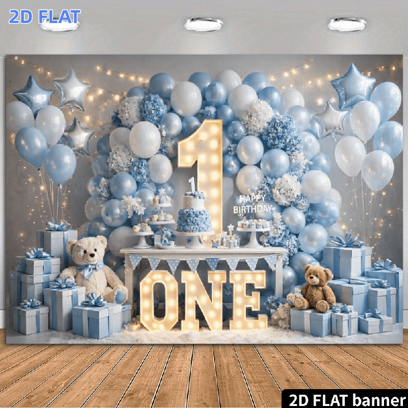 2D flat banner, 1 blue and whi - Star Flat Back recension och pris