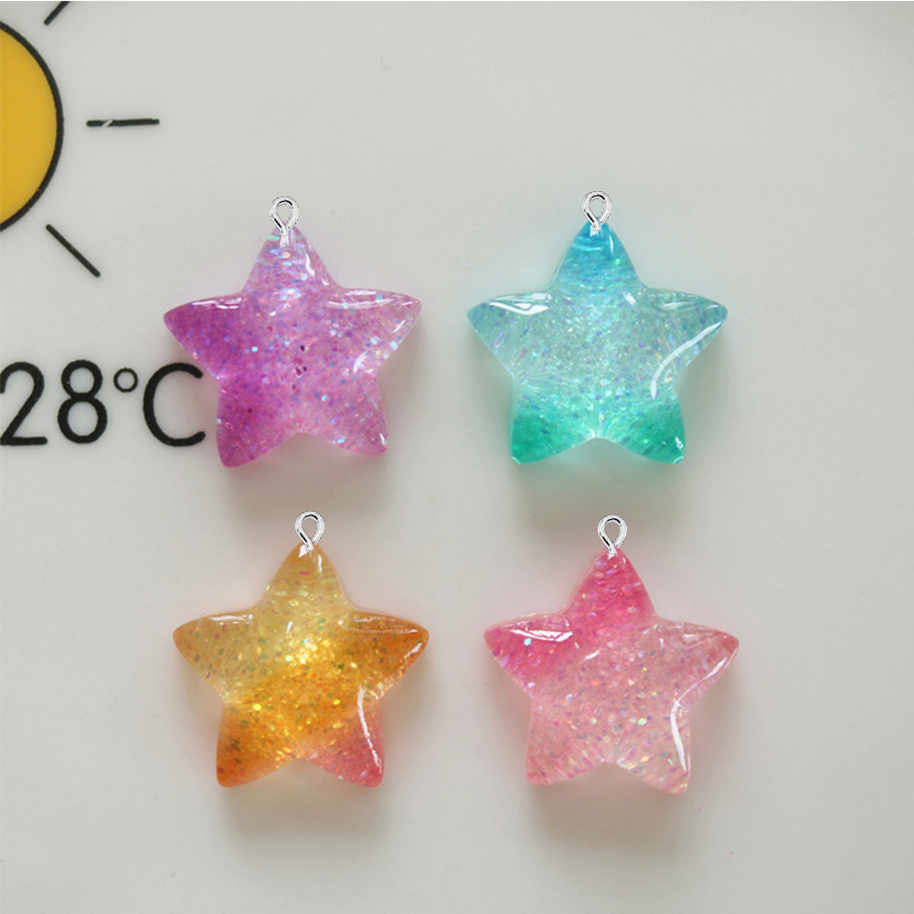 10PCS Gradient Star Series Fla - Star Flat Back recension och pris