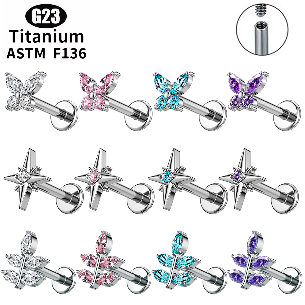 1Pc G23 Titanium 16G Zircon Ea - Dermal Anchor Top recension och pris