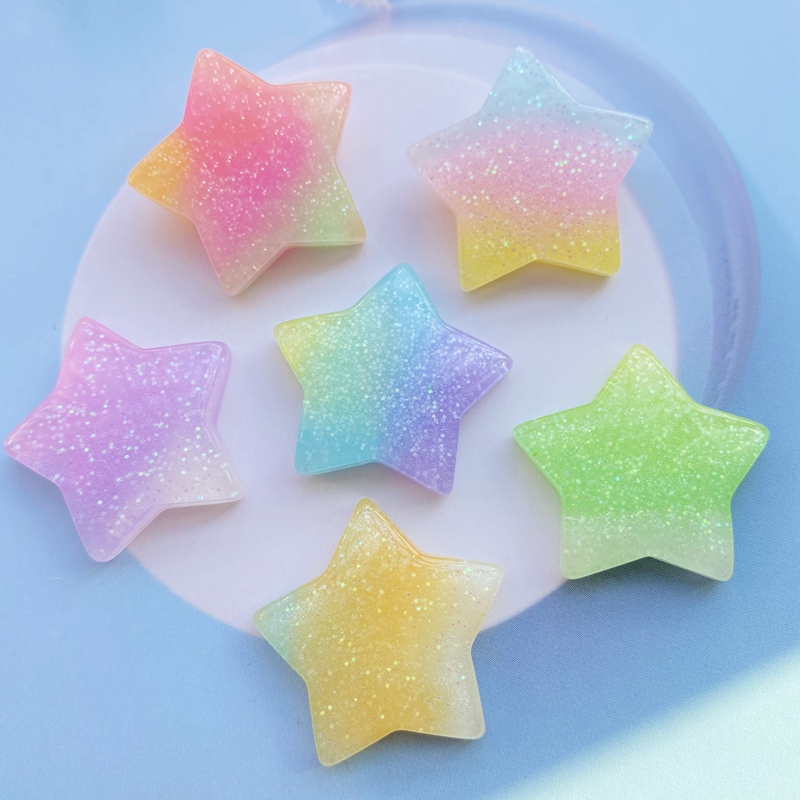 10Pcs Kawaii Cute Mixed Colorf - Star Flat Back recension och pris