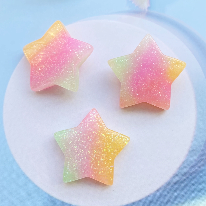 10Pcs Kawaii Cute Mixed Colorf - Star Flat Back recension och pris