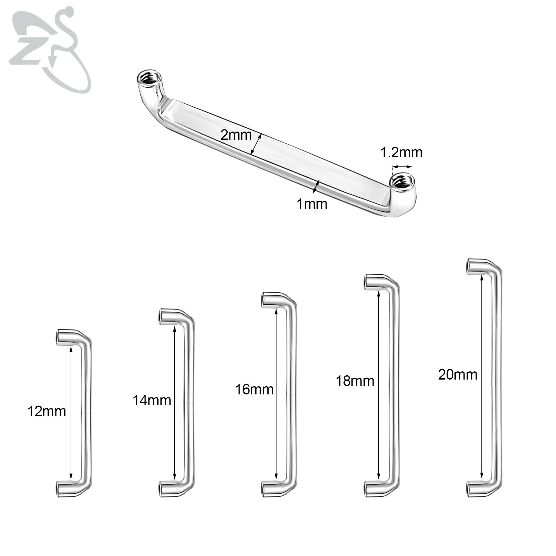 ZS 1PC 16G G23 Titanium Vertic - Dermal Anchor Top recension och pris