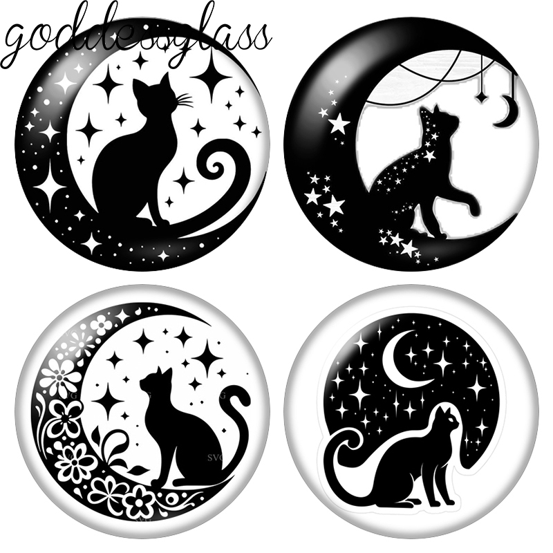Moon&Star Black Cat Cute Drawi - Star Flat Back recension och pris