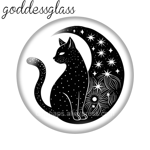 Moon&Star Black Cat Cute Drawi - Star Flat Back recension och pris