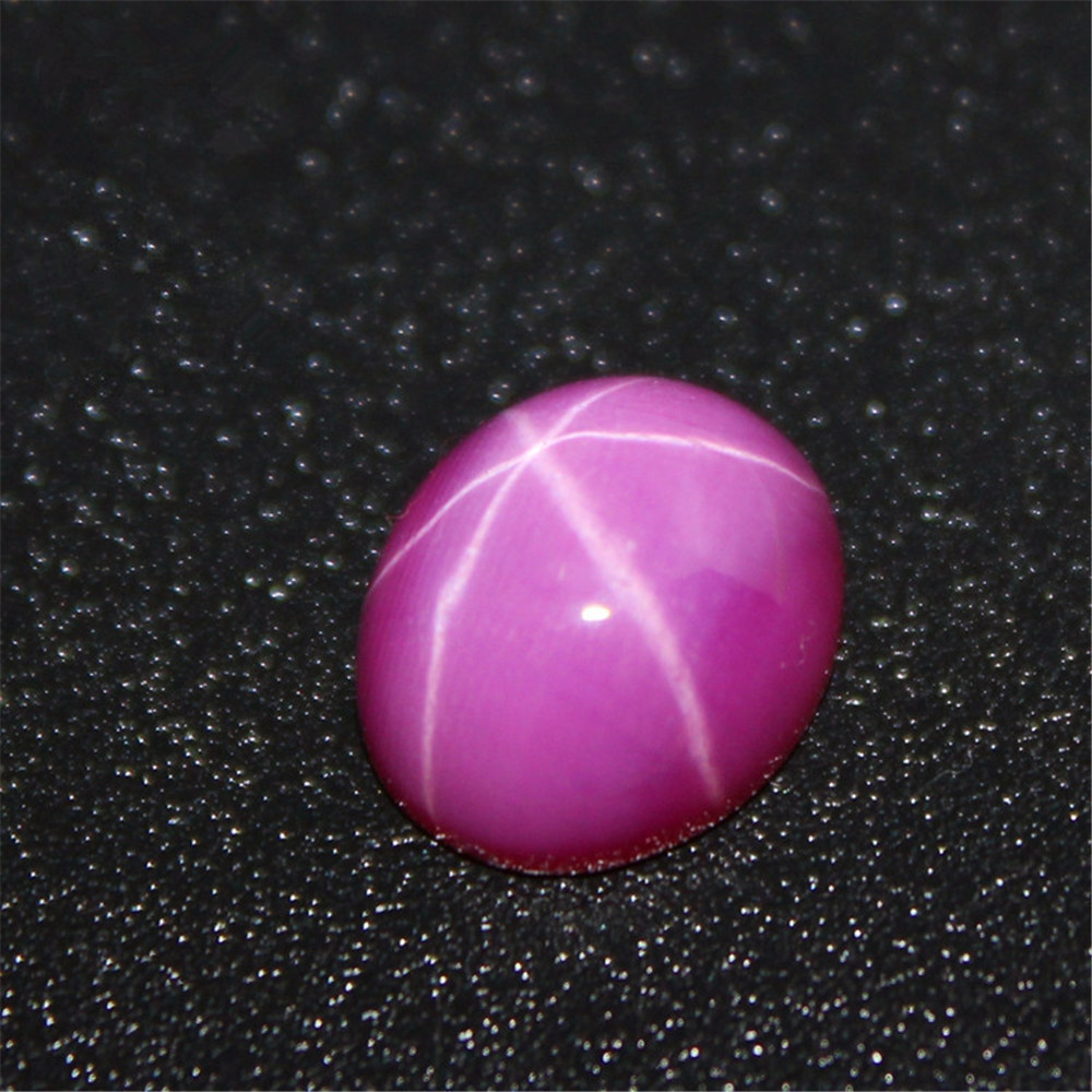 Oval Star Ruby Cabochon Smooth - Star Flat Back recension och pris