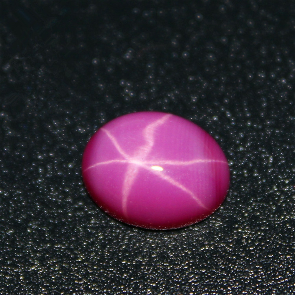 Oval Star Ruby Cabochon Smooth - Star Flat Back recension och pris