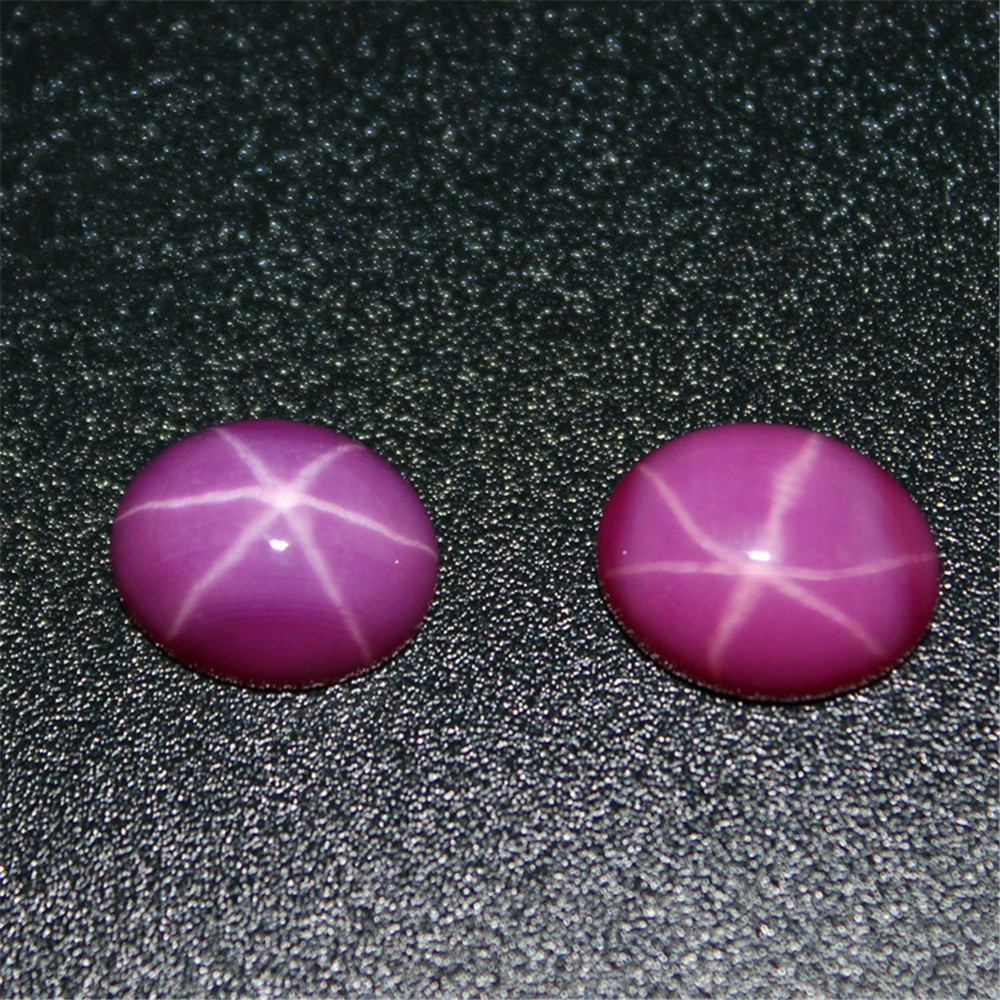 Oval Star Ruby Cabochon Smooth - Star Flat Back recension och pris